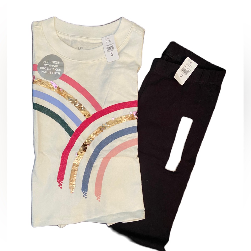 Gap Kids Girls Outfit - Long Sleeve Tee and Pants - Size M (8)